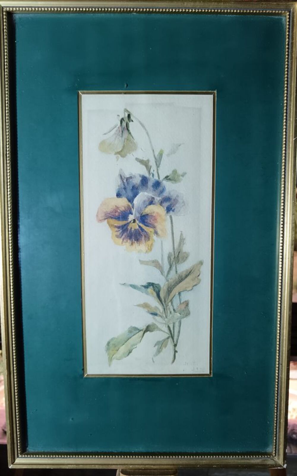 Tableaux Aquarelles sign&eacute;es M.T 1922 