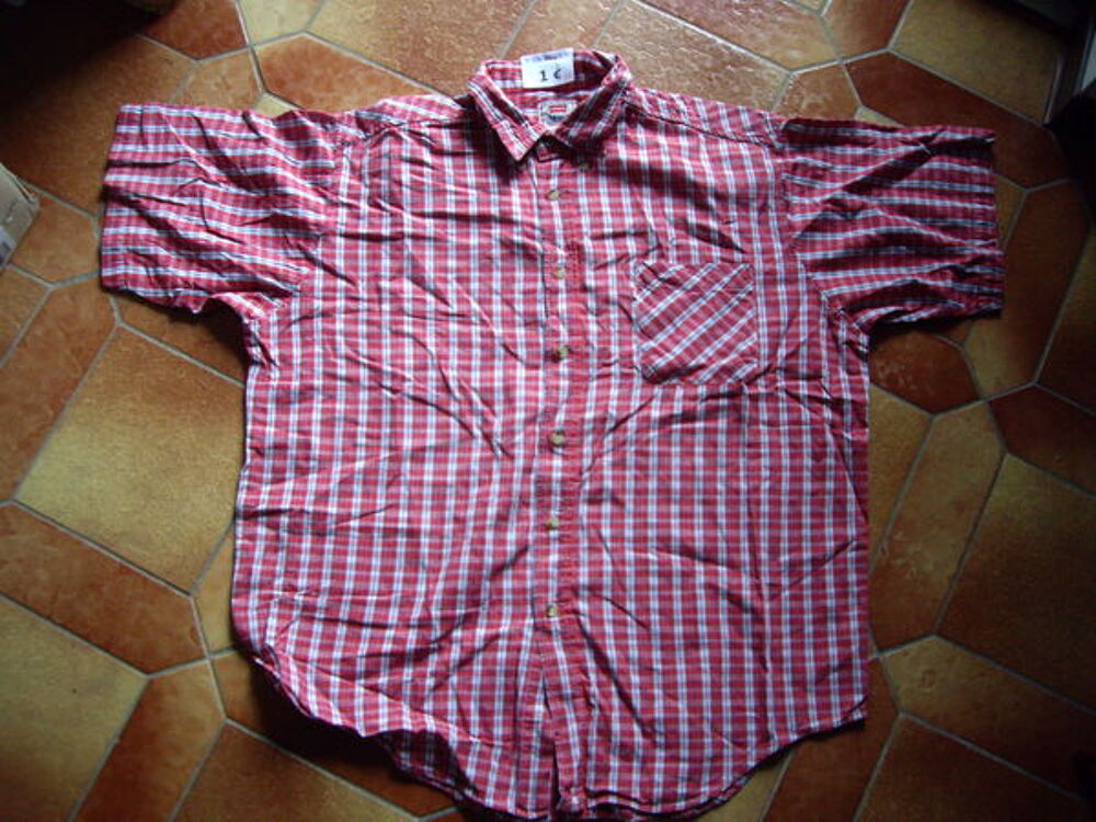Chemises Homme manches courtes T43/44 ou TXL &agrave; 1 € Vêtements