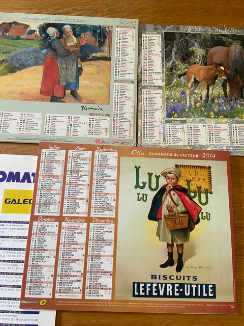 Lot de 18 calendriers almanach année 1997 à 2014 27 Saussay (28)