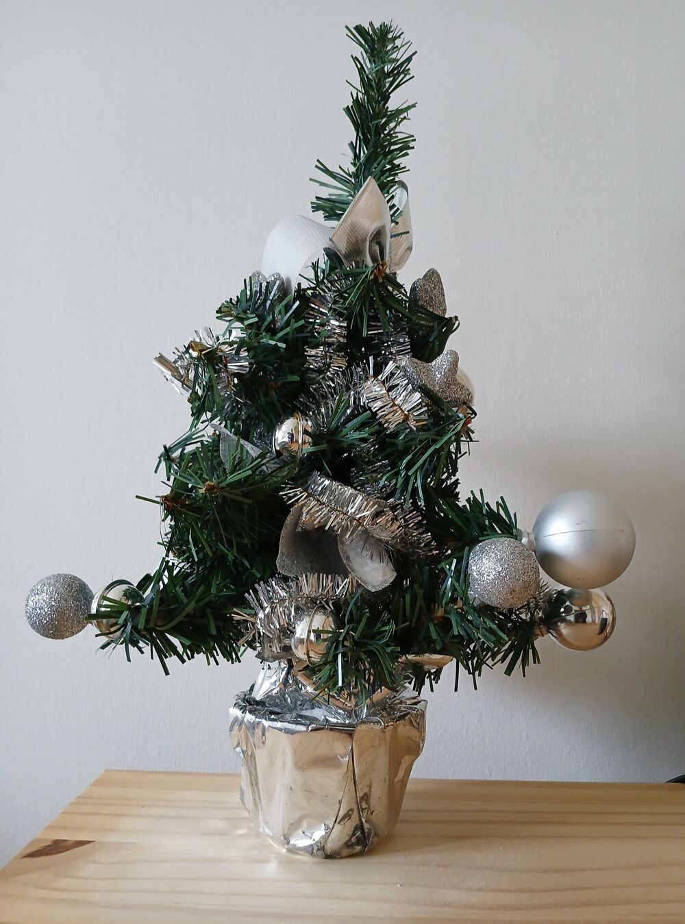 SAPIN DE NOEL ARTIFICIEL MINIATURE DECORE ARGENT Décoration
