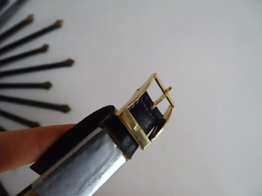 Ancien bracelet de montre en cuir de Veau BOX CALF - NOIR - Bijoux et montres