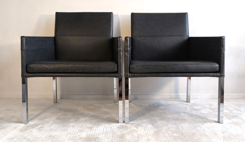 Superbe paire de fauteuils KFF " Texas " en cuir noir Meubles