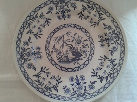 Assiette fa�ence Lun�ville Delft KG fleurs bleues 6 Dijon (21)