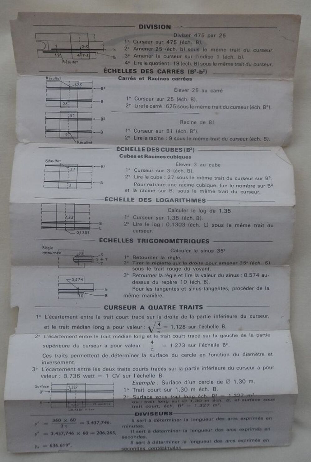 R&egrave;gle &agrave; calculer ancienne Graphoplex Paris dans un &eacute;tui cuir 