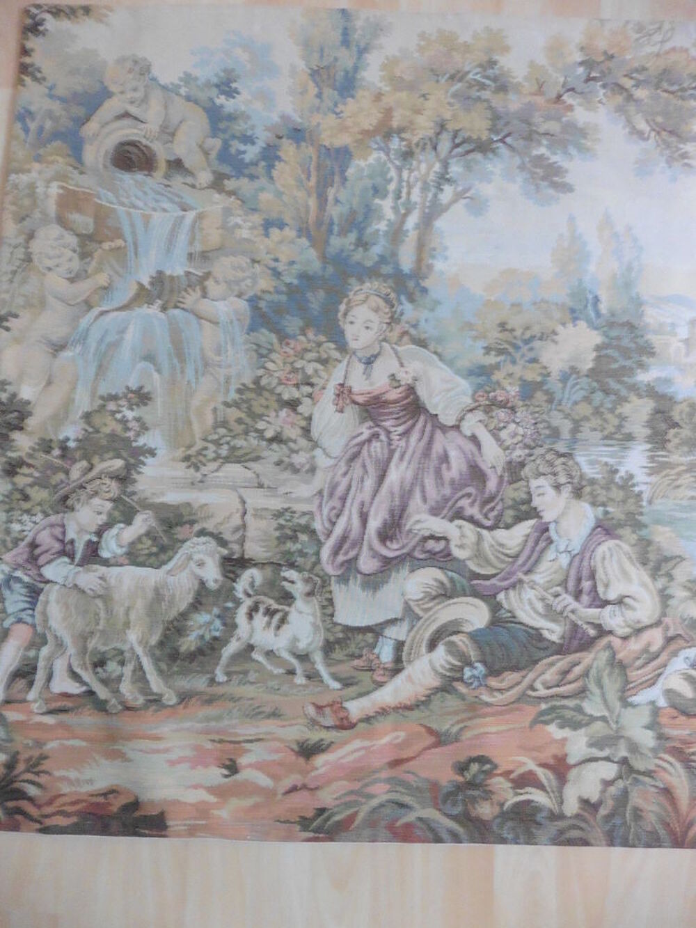 Tapisserie d'Aubusson "Sc&egrave;ne champ&ecirc;tre" Décoration