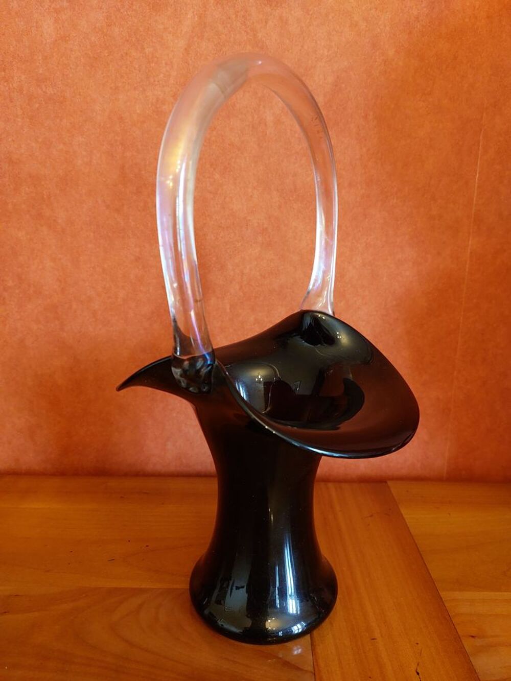 Vase opaline noir 1930 Dcoration
