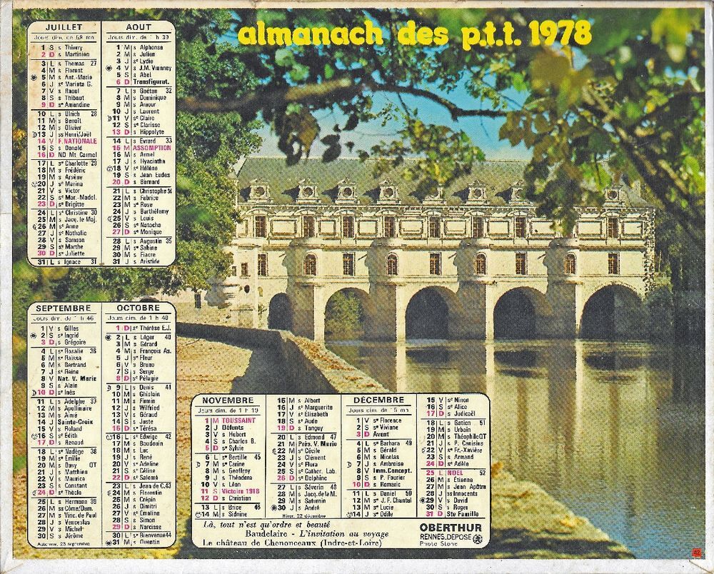 Calendrier des PTT 1978 