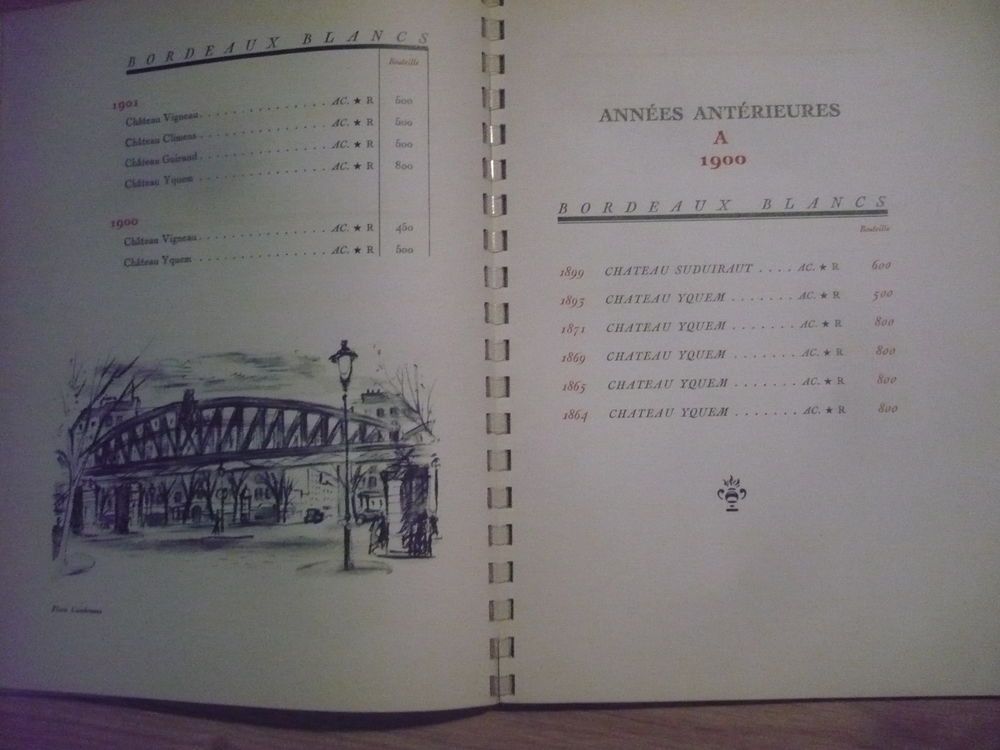 LISTE DES GRANDS VINS 1949. ?SOUS LE SIGNE DE PARIS' 1948 Livres et BD