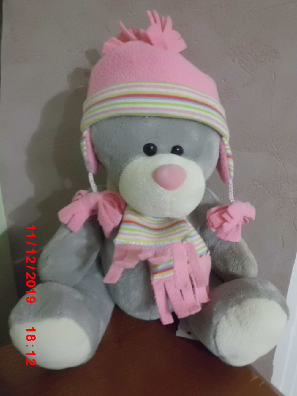 ours gris et rose lou'ann company Jeux / jouets