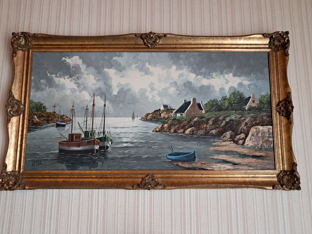 Tableau peinture sur toile sign&eacute;e LE BARS Décoration