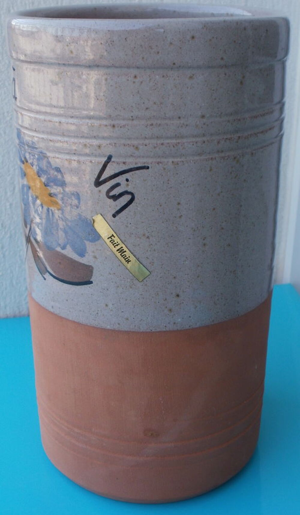 BRIQUE &agrave; VIN terre cuite motif paquerette Cuisine