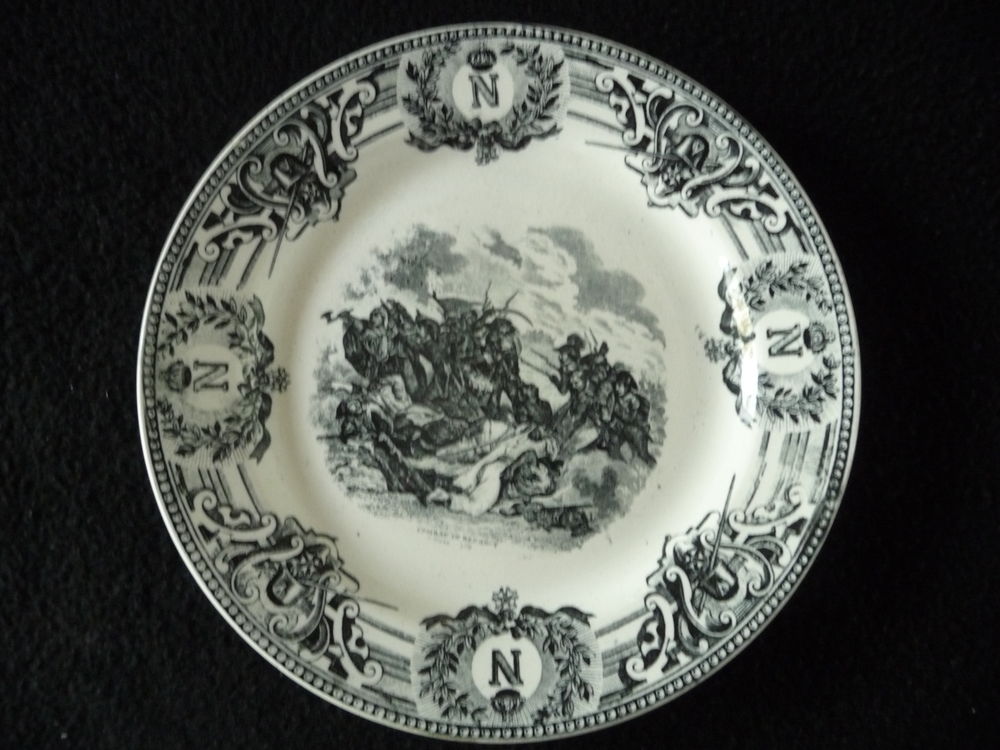 Assiette Napol&eacute;on (assiette dite parlante) - La bataille de 