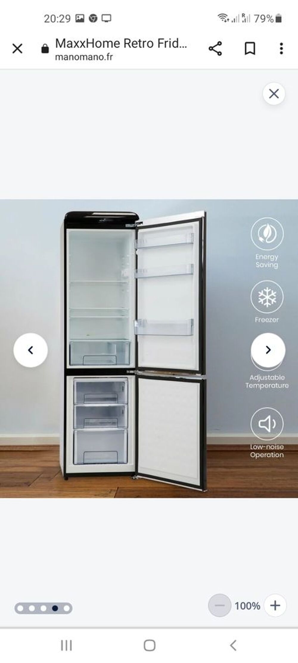 Maxxhome fridge frigo cong&eacute;lateur 300 litres noir Electromnager
