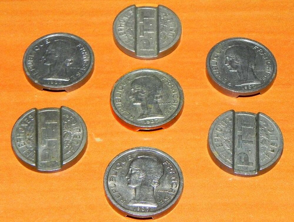 LOT de 7 jetons PTT 1937 