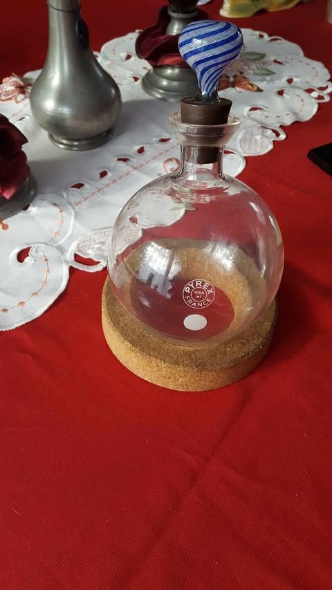  Ballon de chimie en pyrex sur disque li�ge N�1350 10 Beaune (21)
