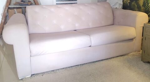 Canap chesterfield blanc crme confortable & chic 390 Nice (06)
