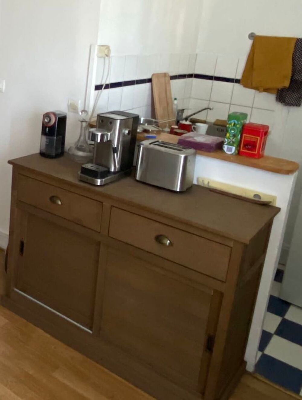 Buffet 2 portes, 2 tiroirs, pin massif, Lunja Meubles