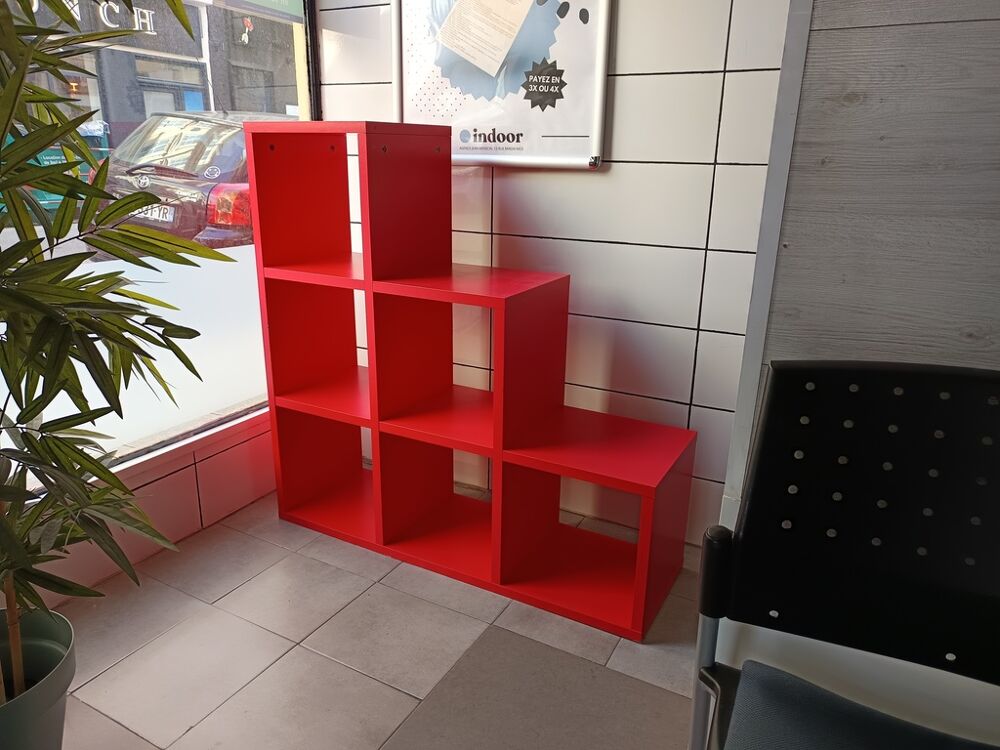 &Eacute;tag&egrave;re Escalier Rouge 6 Cubes Meubles