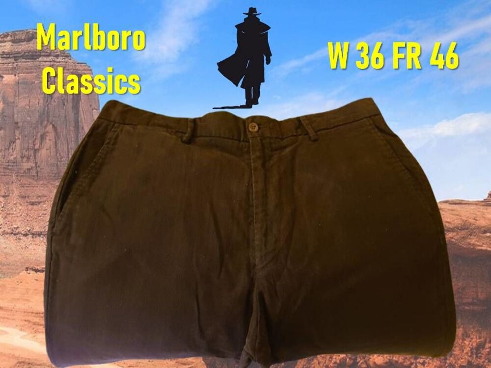 Pantalon Homme Marlboro Classics marron poches plaqu&eacute;es Vêtements