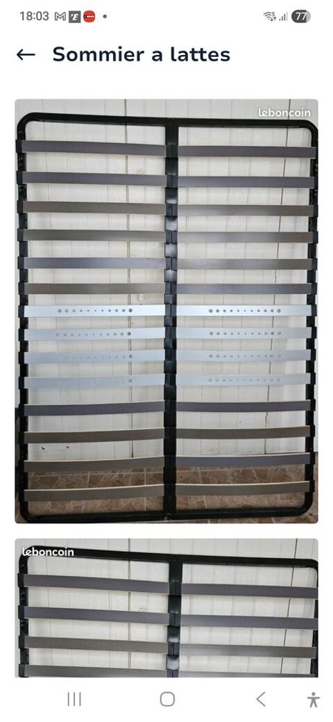 sommier m�tallique 140/190 40 Lagnieu (01)