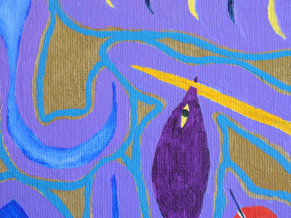 Tableau acrylique sur toile - La p&ecirc;che du h&eacute;ron Décoration