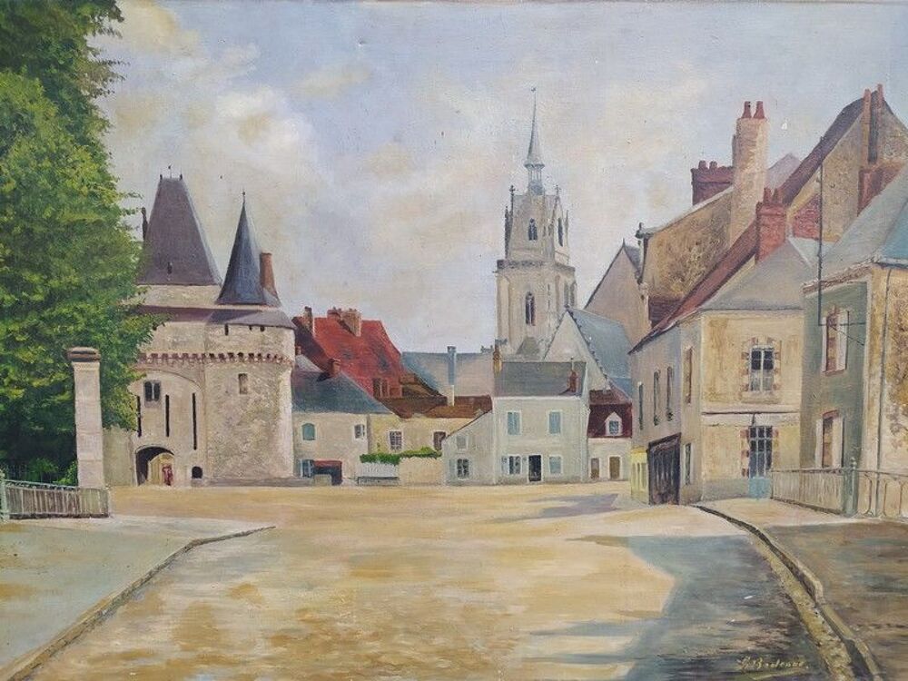 Tableau La Fert&eacute; Bernard Sarthe Sign&eacute; 
Dcoration