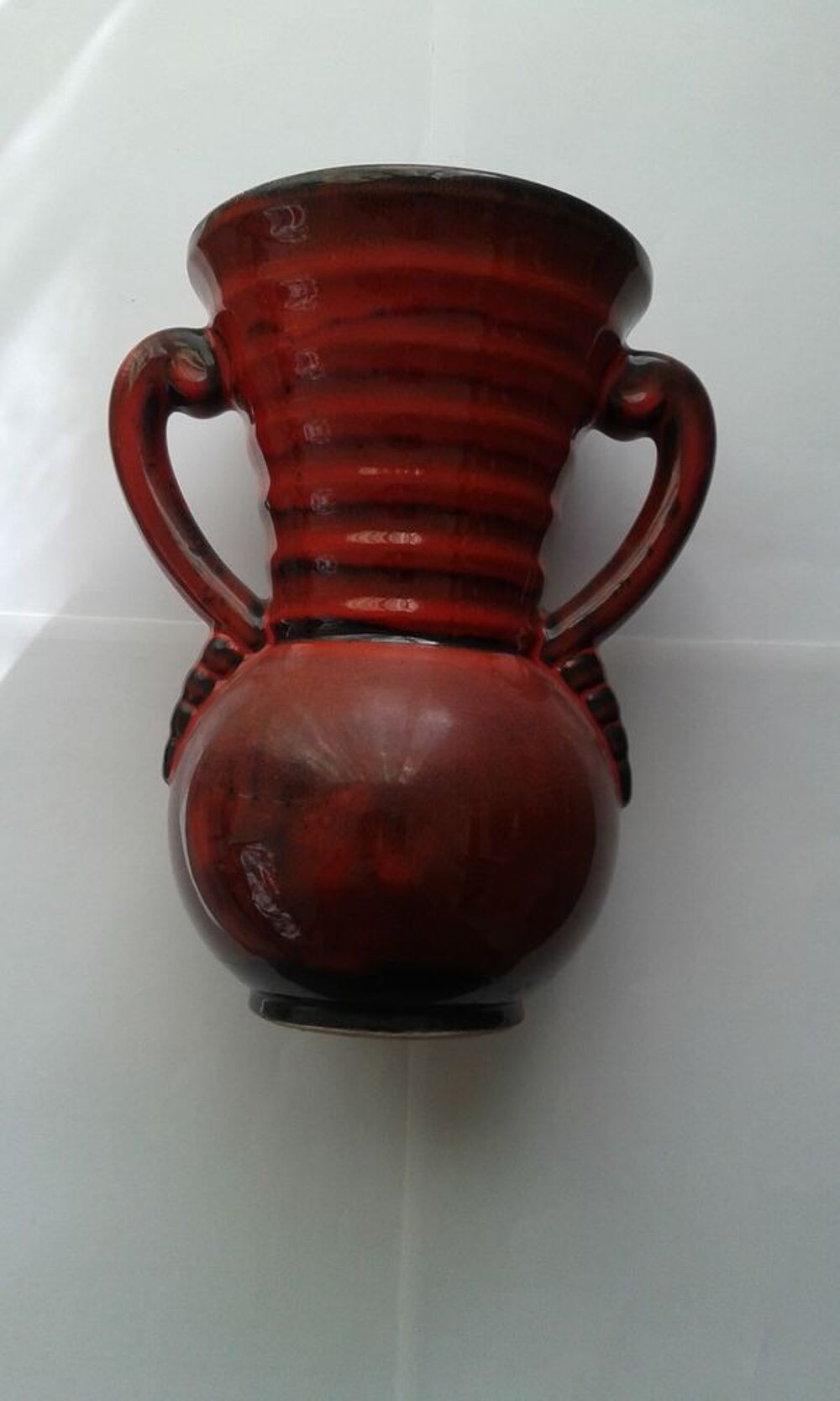 Vase en terre cuite wintage d&eacute;cor horloge Décoration