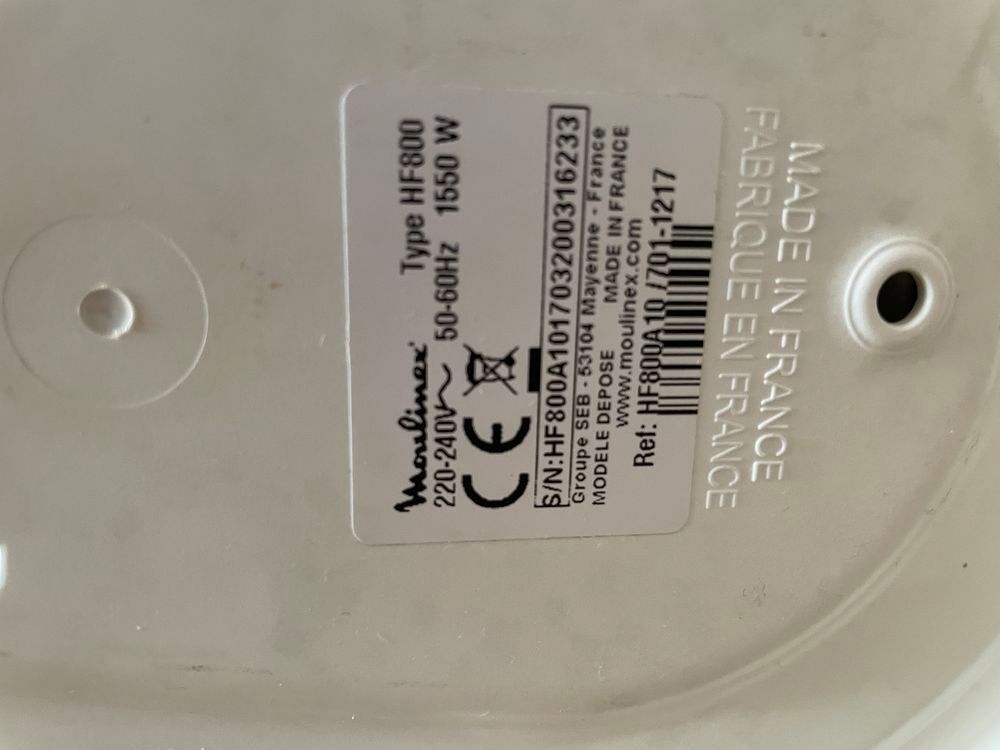 Companion Moulinex HF800 Electroménager