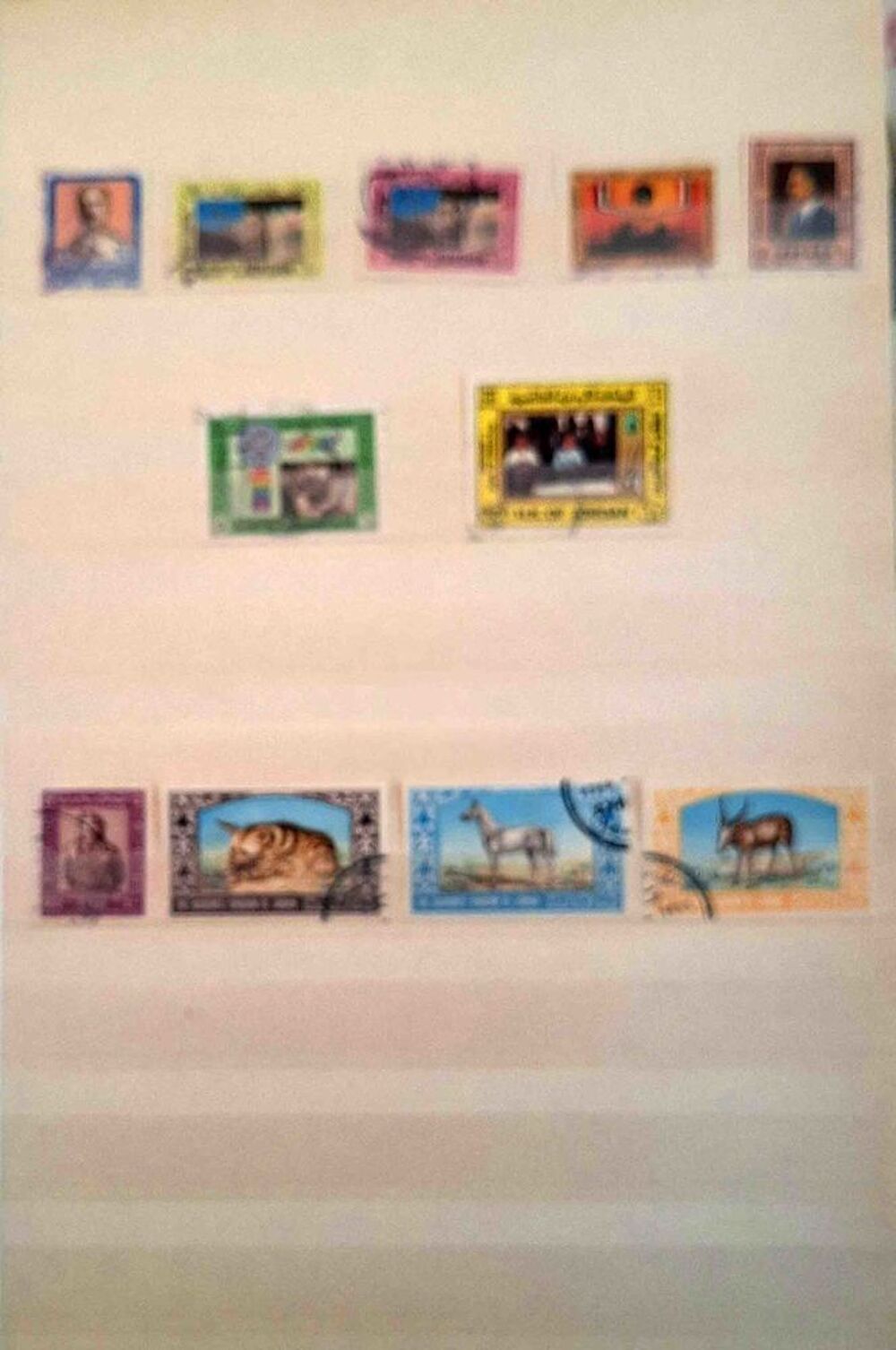 S&eacute;rie de timbres de collection de Jordanie 