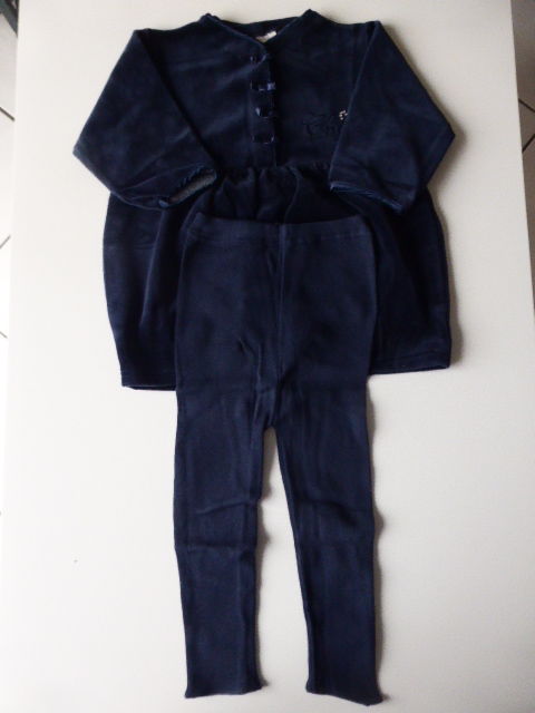 Ensemble robe en velours bleu marine  et legging OZONA 18 mo 6 Rueil-Malmaison (92)