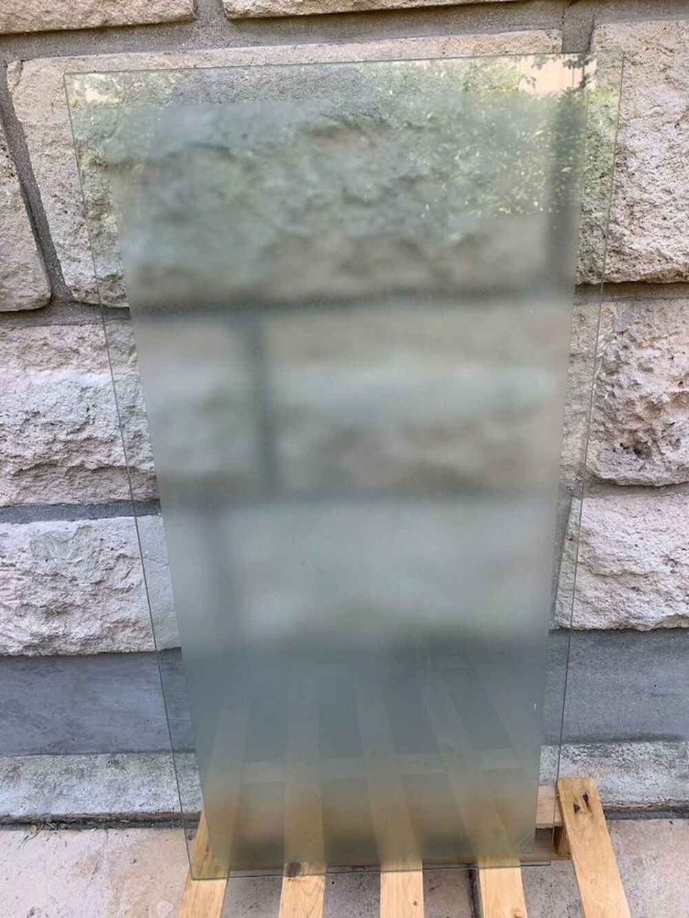 Plateau en verre 99,5 cm x 49,5 cm &eacute;pais 5mm biseaut&eacute; Décoration