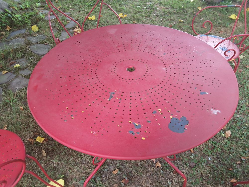 Table de jardin en fer forg&eacute; Meubles