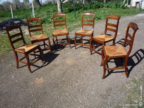 Chaises pailles  crosse en noyer ancienne 125 Castres (81)