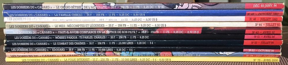 LES DOSSIERS DU CANARD 10 vol. Livres et BD