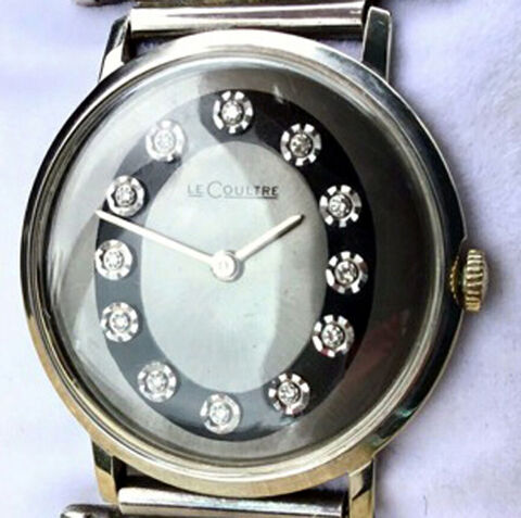 Jaeger LeCoultre 17 Jewels 12 diamond dial, white gold case  1575 Mairé-Levescault (79)