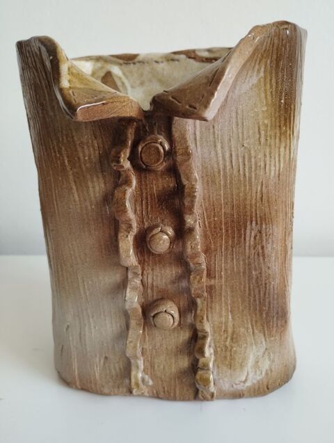Vase en cramique printanier marron 17 Le Havre (76)