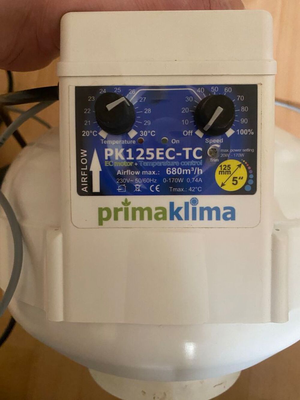 Extracteur d'air Primaklima PK125-TC 680m3/h Accessoires