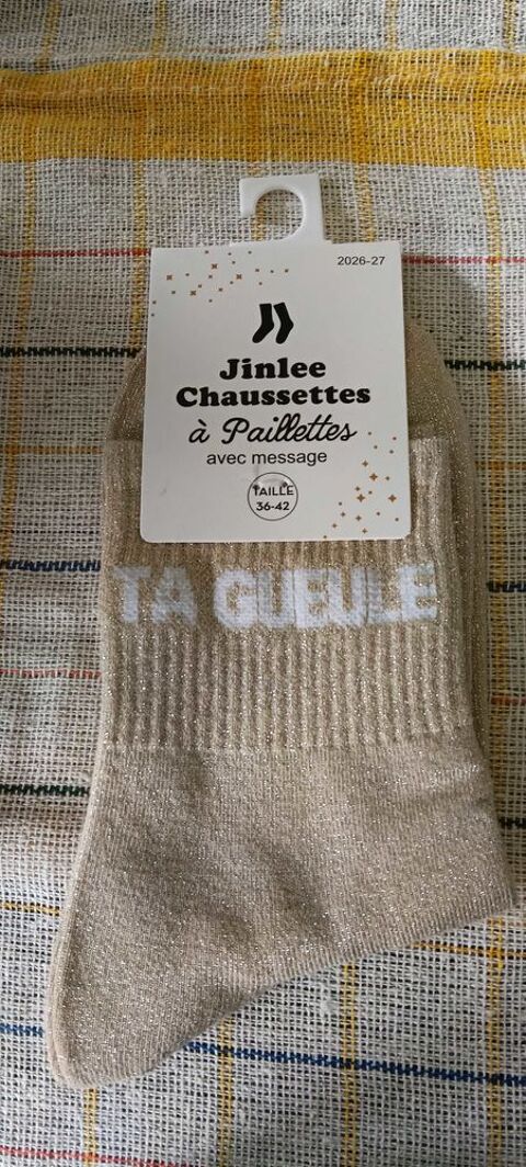 chaussette pailletée avec message 3 Hersin-Coupigny (62)