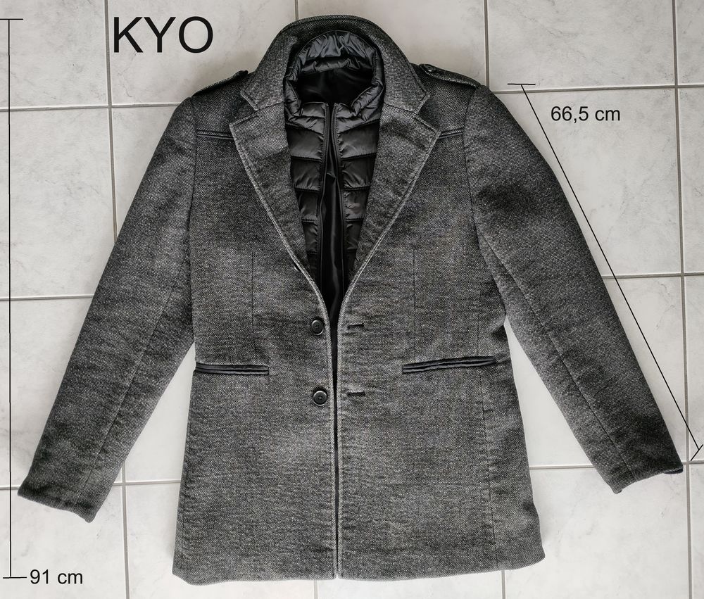 DEVRED - Veste adulte homme hiver, M, Caban manteau gris Vêtements