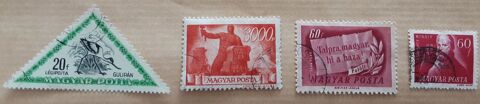 4 timbres à collection  MAGYAR (hongrie) 1 Pontoise (95)