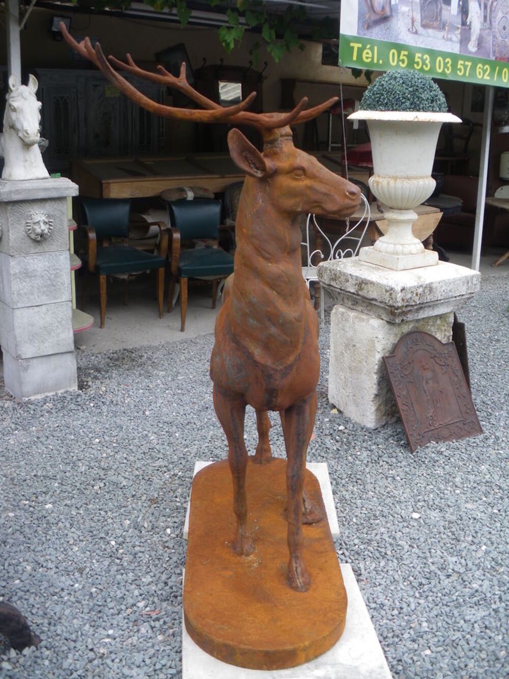 Statue Cerf en fonte, GM Décoration