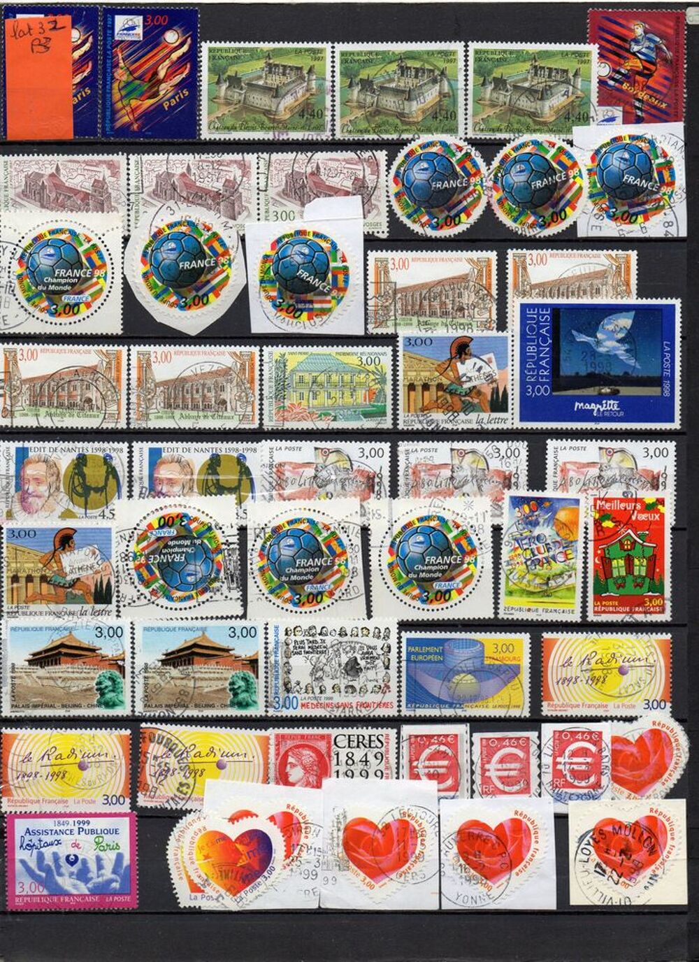 lot:32/ timbres de france oblit&eacute;ration ronde de l'ann&eacute;e 