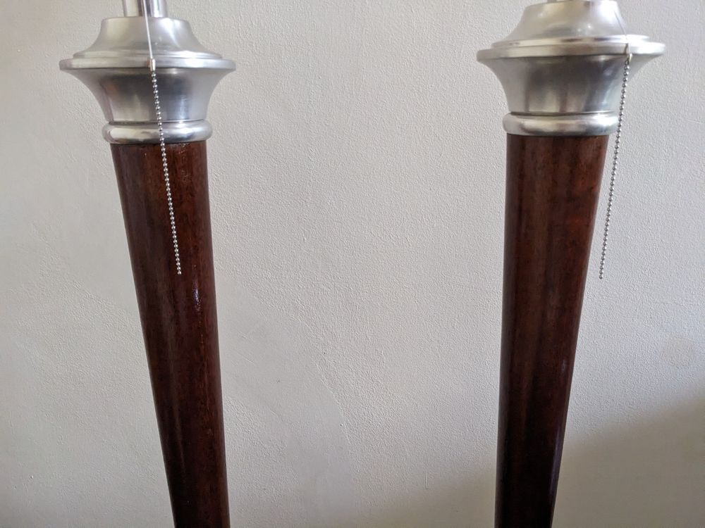 Paire de 2 GRANDS LAMPADAIRES MAZDA EPOQUE 1930 LAMPE art d&eacute; Décoration