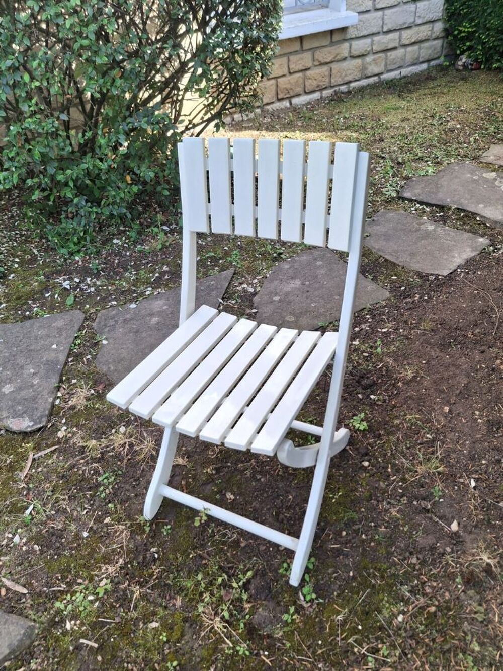 Ensemble de si&egrave;ges de jardin bois laqu&eacute; blanc Meubles
