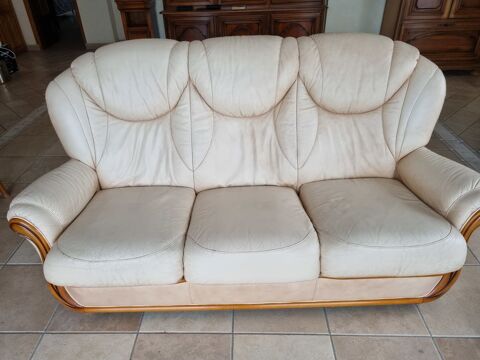   Canap cuir+ 2 fauteuils 