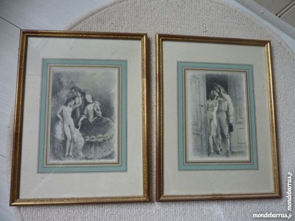 Anciens cadres avec gravures anciennes Décoration