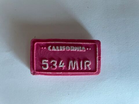 Gomma gomme eraser collection plaque California rouge 5 Bures-sur-Yvette (91)