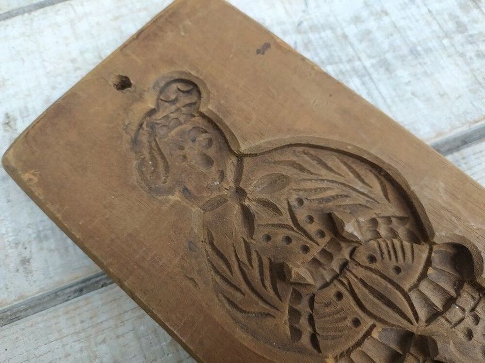 Ancien Moule &agrave; Biscuit Sp&eacute;culos en Bois Décoration