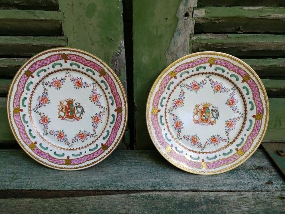 Assiettes Porcelaine de Samson D&eacute;cor Compagnie des Indes 