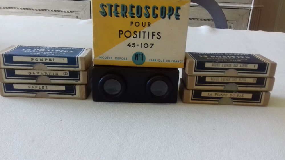 stereoscope pour positifs avec 6 boites de 12 positifs 